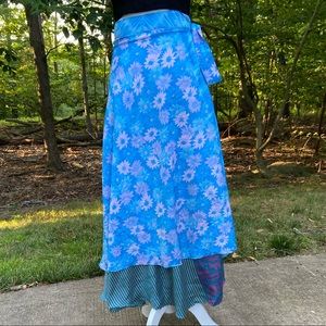 Florals and stripes Wrap skirt